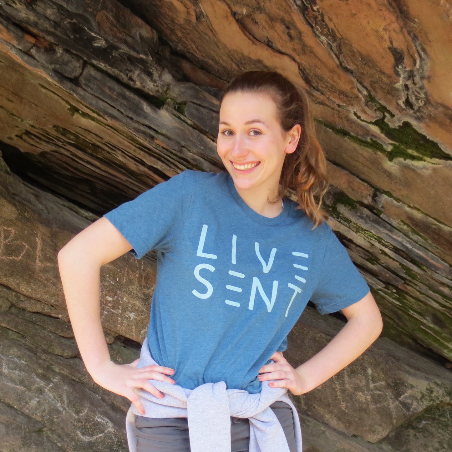 LIVE SENT heather blue t-shirt
