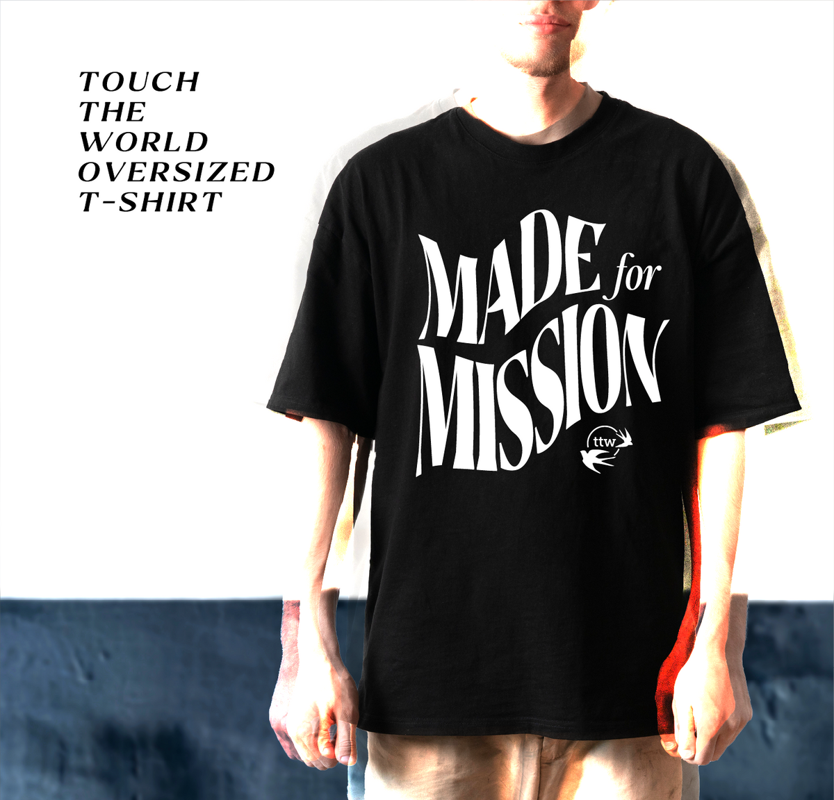Made for Mission oversized black tee