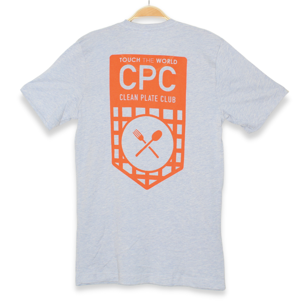 Clean Plate Club light blue t-shirt