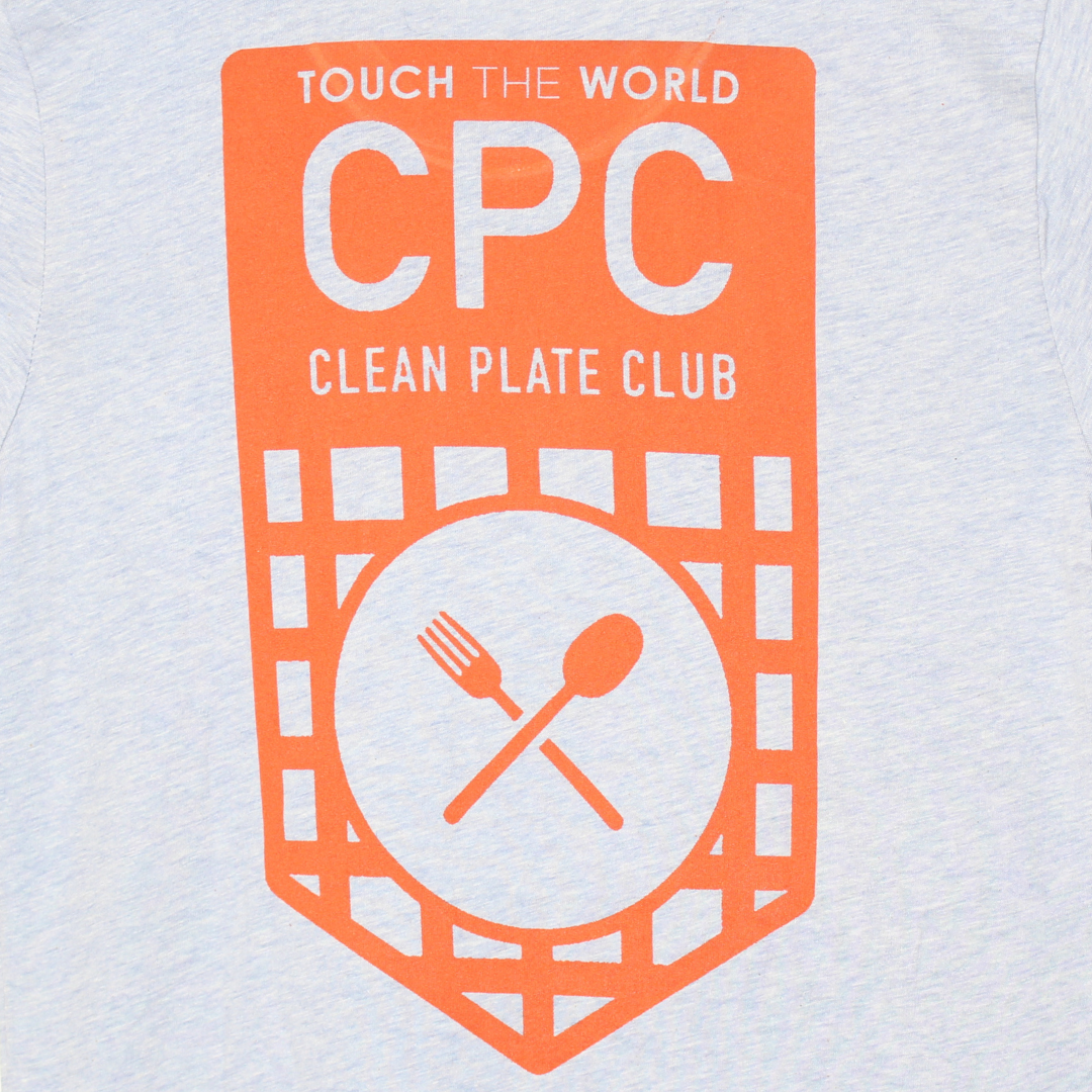 Clean Plate Club light blue t-shirt